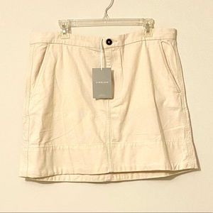 Everlane ivory cream canvas mini skirt Size 16 NWT